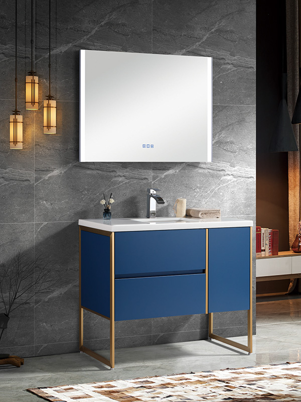 Mobile da bagno a terra con specchio LED