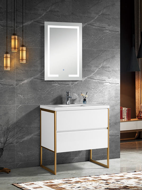 Mobile da bagno a terra con specchio LED