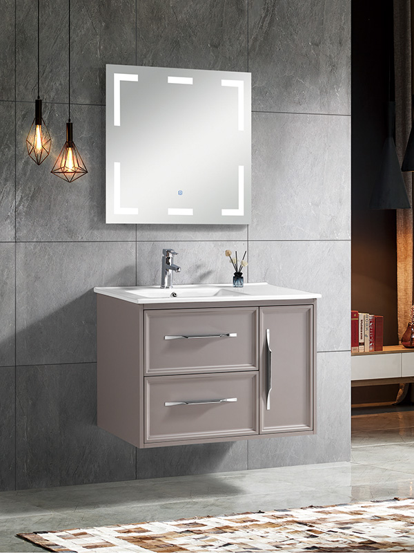 Set di mobili da bagno sospesi a parete Modern Elegent da 90 cm con lavabo in ceramica