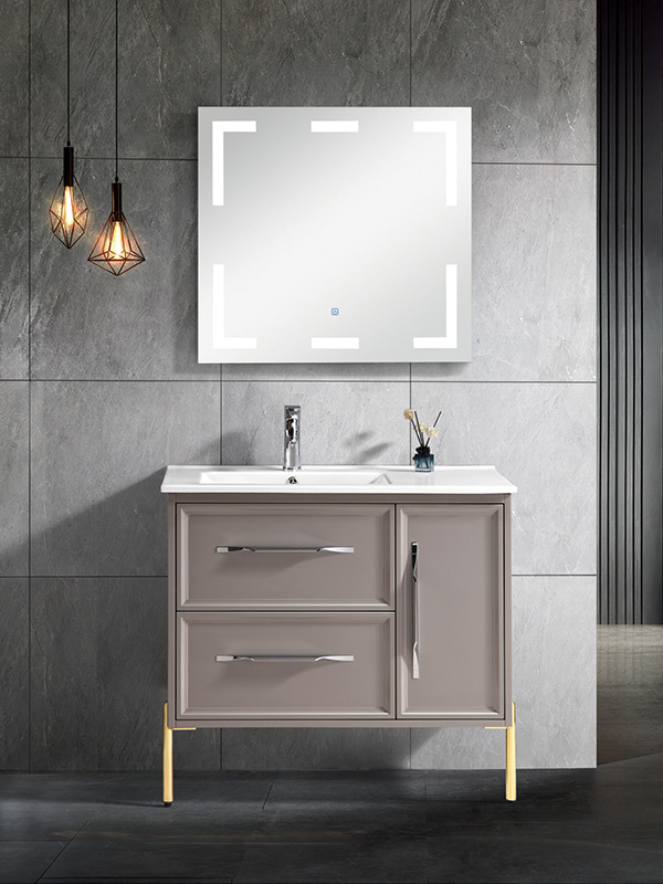 Mobile da bagno a terra con lavabo in ceramica