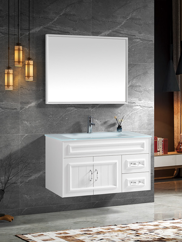 Mobile da bagno sospeso classico con lavabo in ceramica