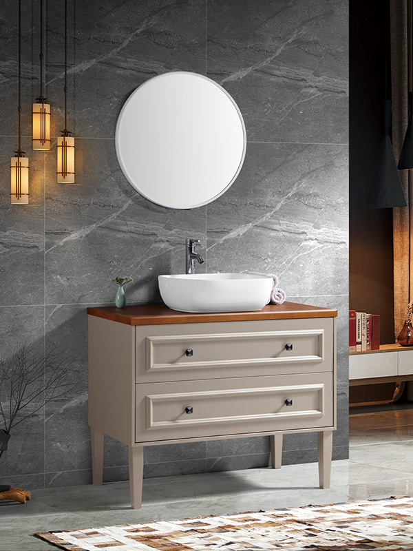 Mobile da bagno a terra con lavabo in ceramica