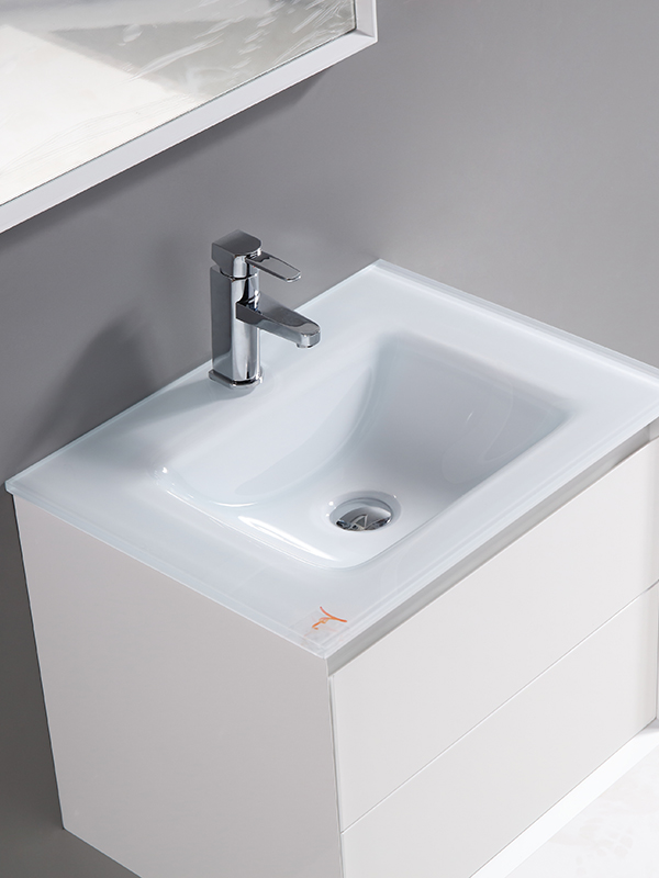 Set di mobili da bagno sospesi a parete bianchi eleganti e moderni da 80 cm