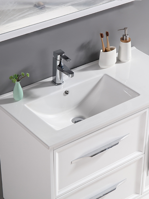 Set di mobili da bagno sospesi a parete Modern Elegent da 90 cm con lavabo in ceramica