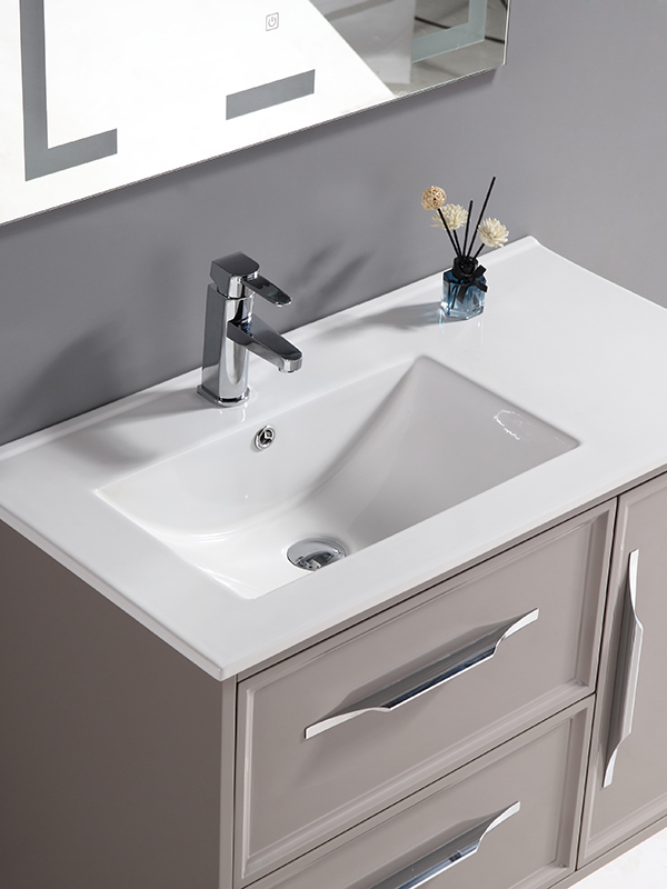 Set di mobili da bagno sospesi a parete Modern Elegent da 90 cm con lavabo in ceramica