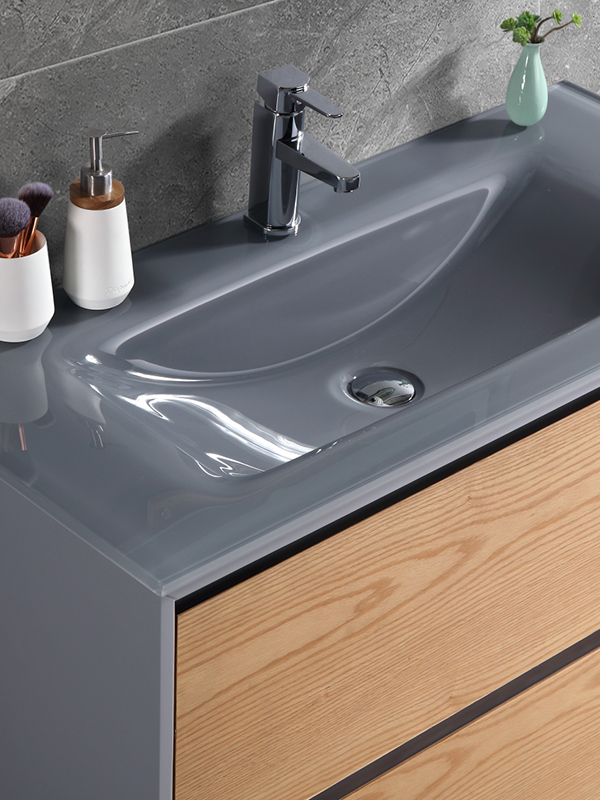 Mobile da bagno a terra con lavabo in ceramica