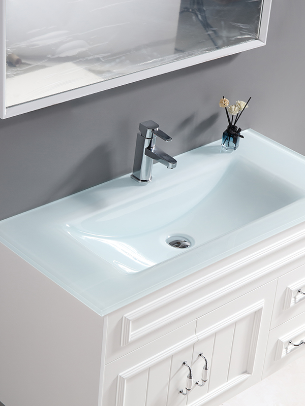 Mobile da bagno sospeso classico con lavabo in ceramica