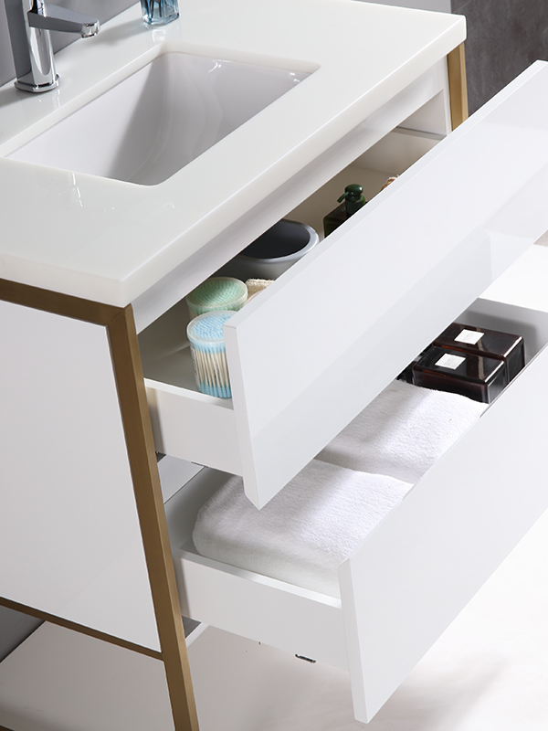 Mobile da bagno a terra con specchio LED