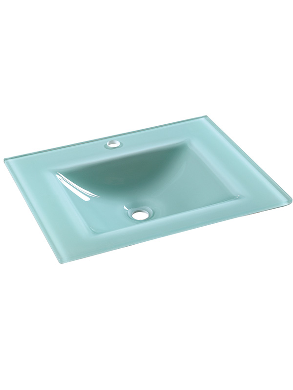 Lavabo da appoggio in vetro blu da 81 cm Lavelli da bagno