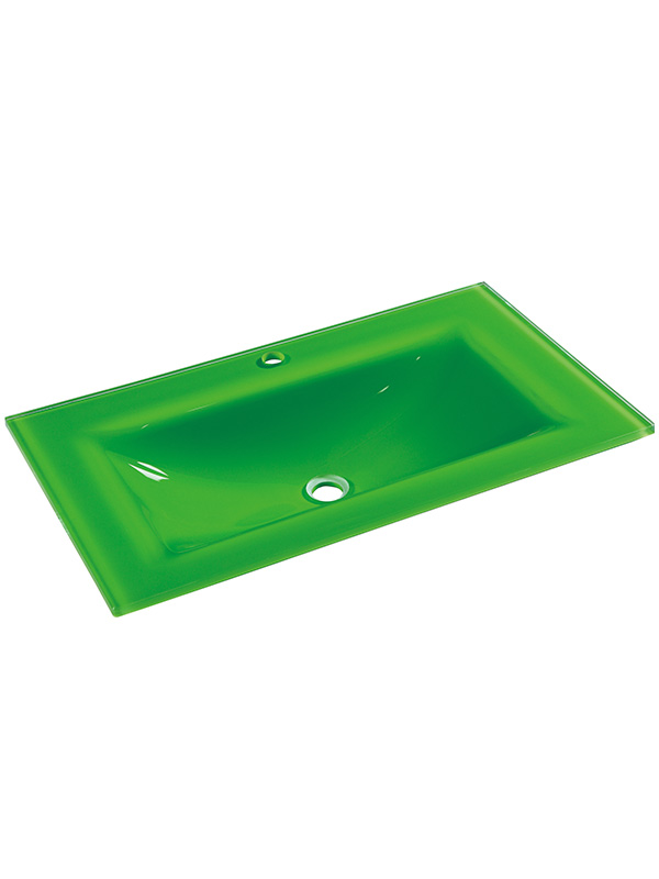 Lavabo da appoggio in vetro verde extrachiaro da 81 cm Lavelli da bagno