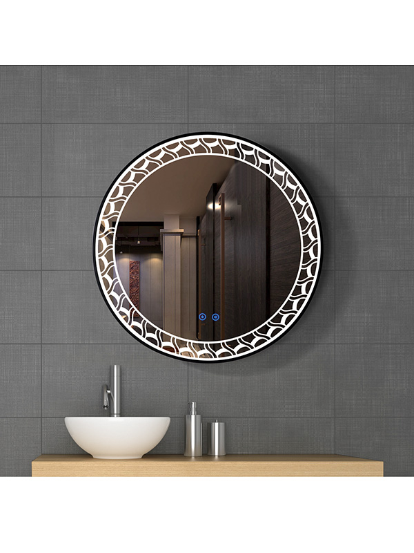 70cm Smart control Specchio da bagno rotondo a LED con luce