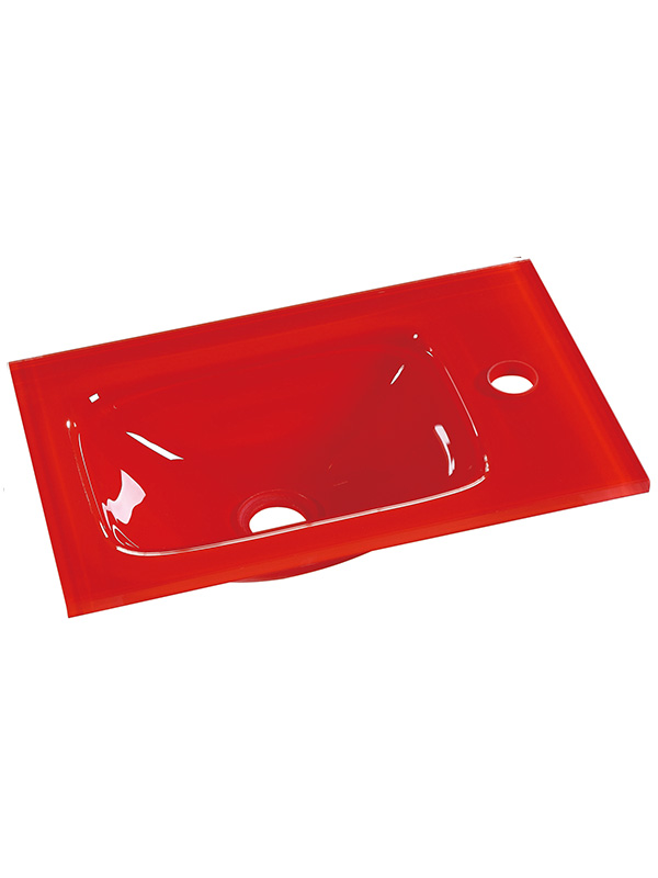 Lavelli da bagno con lavabo in vetro rosso da 43 cm