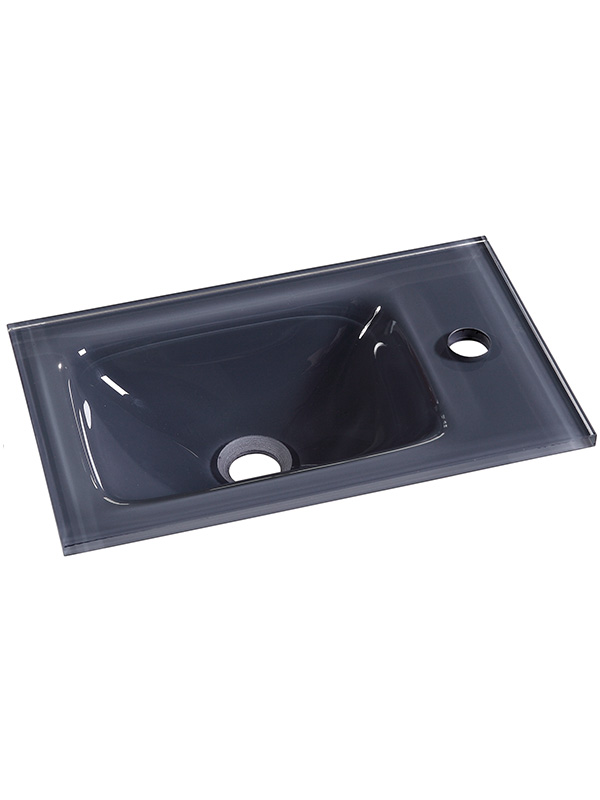 43 cm Lavabo piccolo in vetro grigio scuro Lavelli da bagno