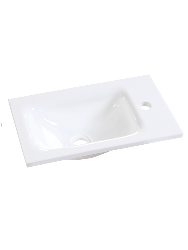 Lavelli da bagno con lavabo in vetro bianco puro da 43 cm