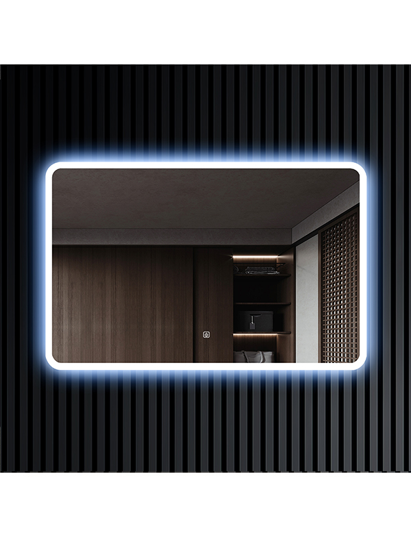 Specchio da bagno decorativo a LED con cornice in acrilico retroilluminato all'ingrosso